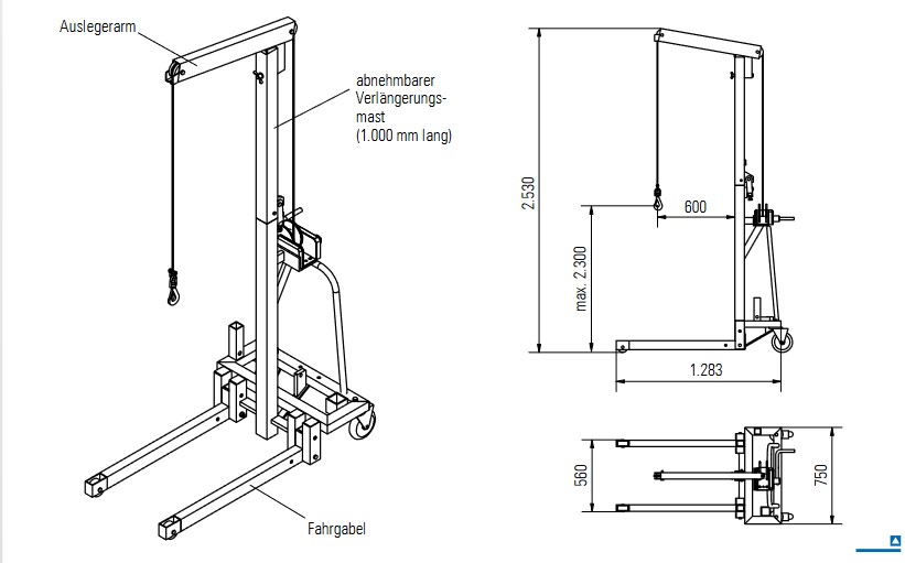 Alu-Multilift technische zeichnung 2